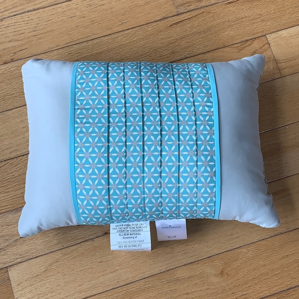 Home Classics Satin Decor Throw Pillow Gray/Aqua